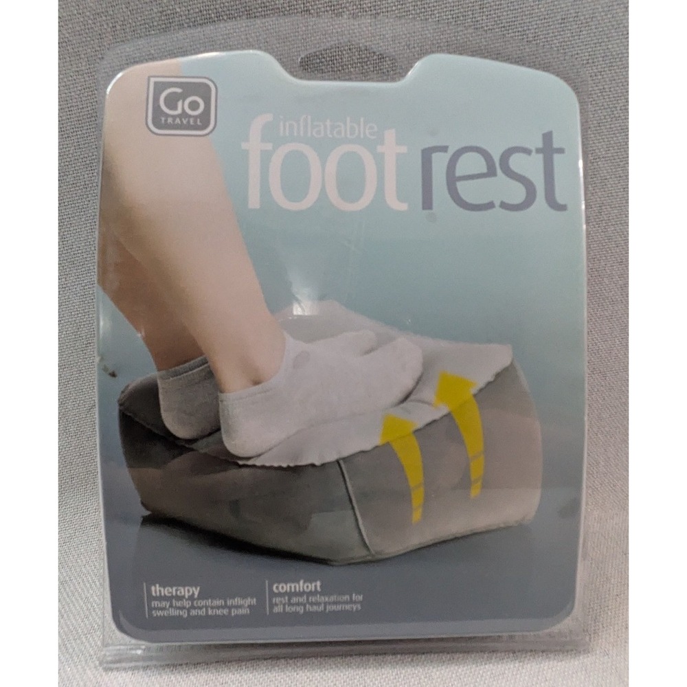 Go Travel Inflatable Foot Rest Unisex OS Grey New Portable Leg Elevation DVT